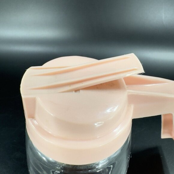 Vintage Federal Housewares 12 oz Glass Syrup Dispenser w Pink Plastic Lid Retro - Picture 3 of 12